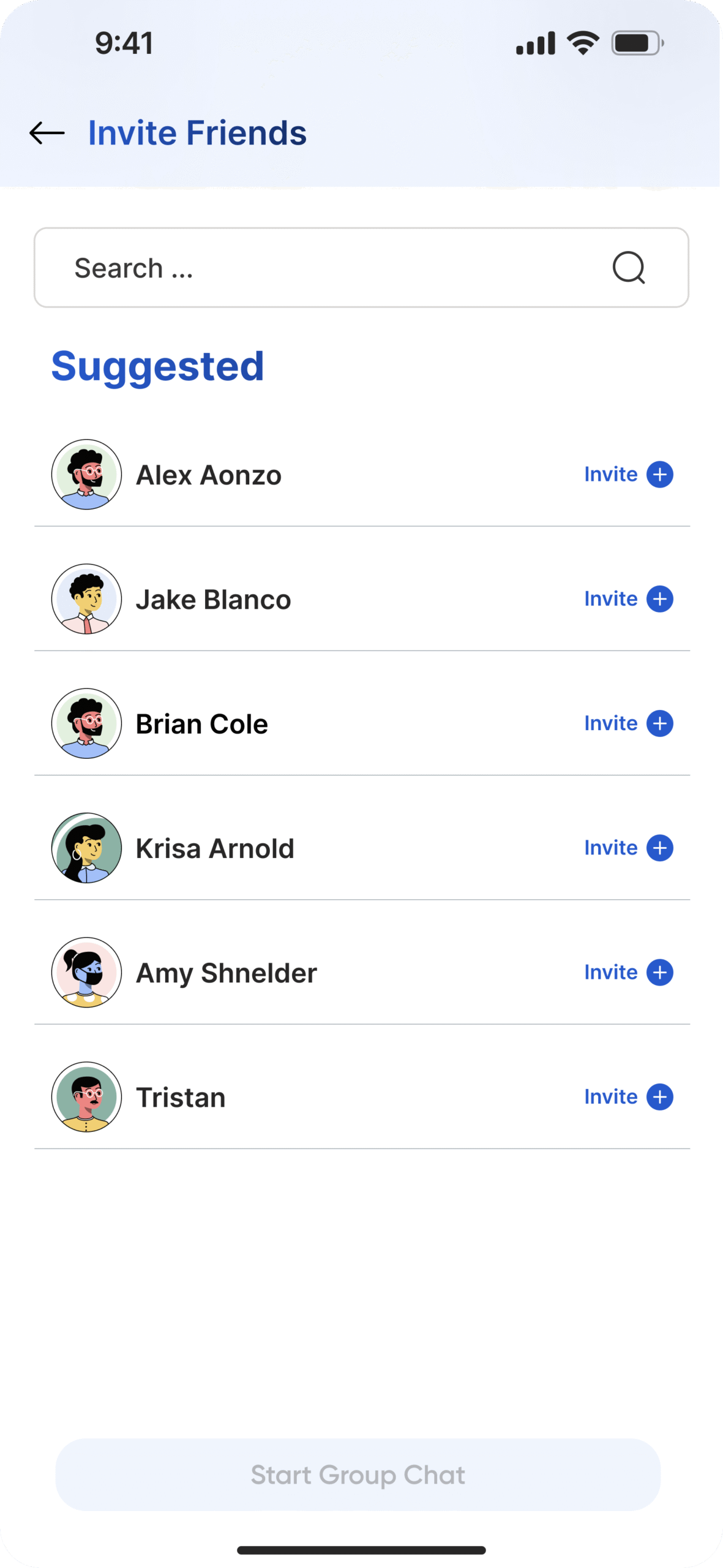 Invite Friends - before anyone is invited